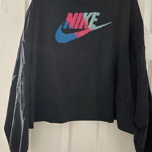 Nike Black Sweatshirt with Pink and Blue Logo